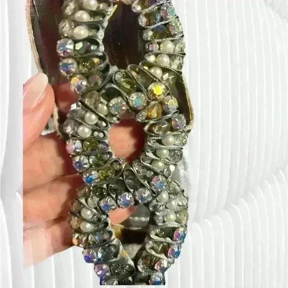 René Caovilla Vintage Crystal Embellished Stiletto Heels Size 38- damaged - Picture 4 of 9